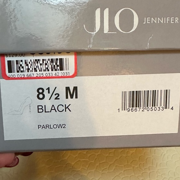 JLo Parlow 2 Jeweled Black Pump Heels 8.5 - Picture 12 of 13